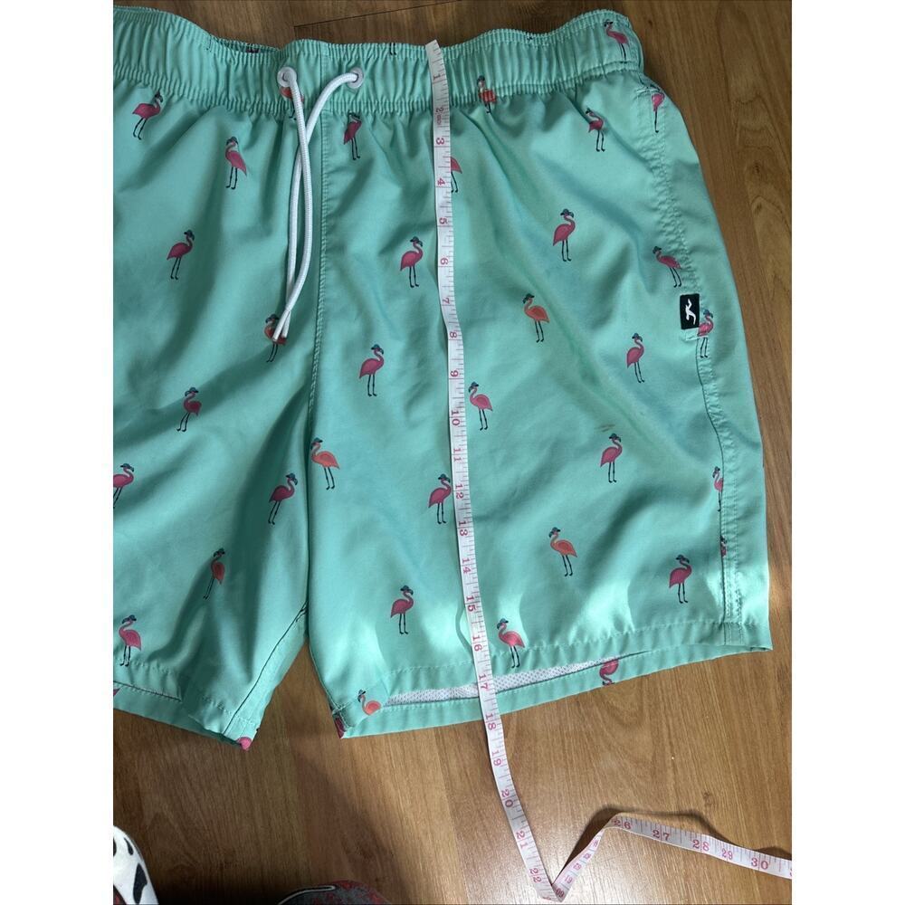 Hollister Men’s Mint Green Flamingo Swim Trunks XL Stretch Beach Vibes Pockets - Picture 9 of 9